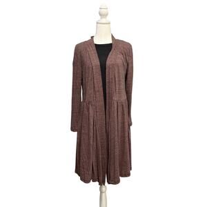PYT Mauve & Black Peplum Duster Cardigan | Women’s XL